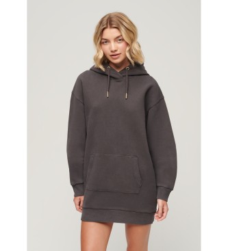 Superdry Hooded dress with rhinestones Tattoo black