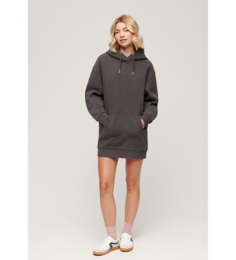 Superdry Hooded dress with rhinestones Tattoo black