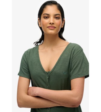 Superdry Zielona sukienka midi z dzianiny
