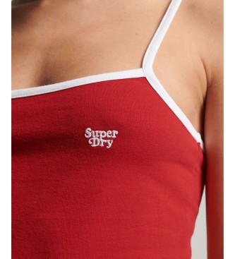 Superdry Vestido de tirantes de punto Vintage rojo