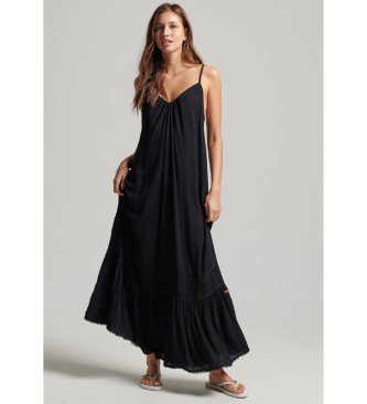 Superdry Long black strapless dress
