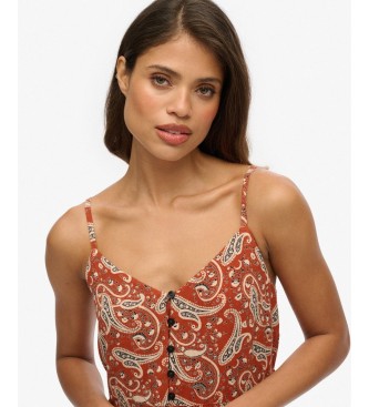 Superdry Braunes Half-Tiered-Kleid