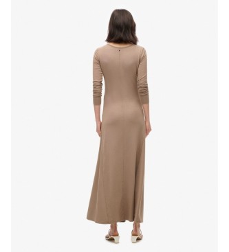 Superdry Braunes Henley-Kleid