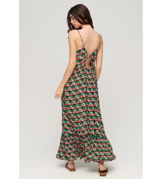 Superdry Long beach dress with multicoloured straps