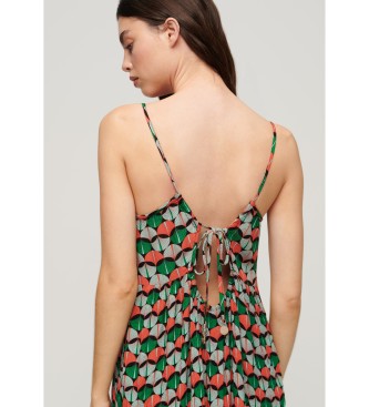 Superdry Długa sukienka plażowa z wielokolorowymi ramiączkami