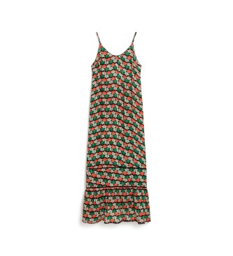 Superdry Długa sukienka plażowa z wielokolorowymi ramiączkami