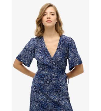 Superdry Crossover midi-jurk met marineprint