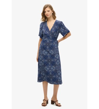 Superdry Crossover midi-jurk met marineprint