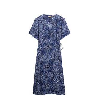 Superdry Crossover midi-jurk met marineprint