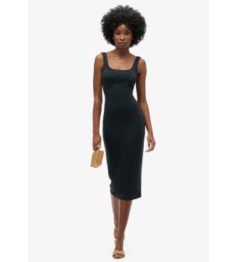 Superdry Knitted midi dress with black square neckline