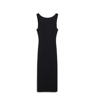 Superdry Gebreide midi-jurk met zwarte kriskrasrug