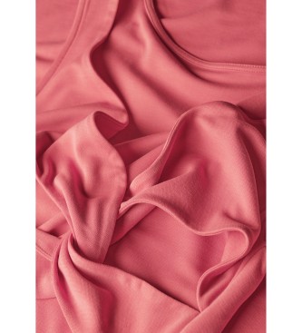 Superdry Vestido midi de malha com costas cruzadas cor-de-rosa