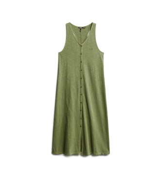 Superdry Vestido de praia midi de malha verde