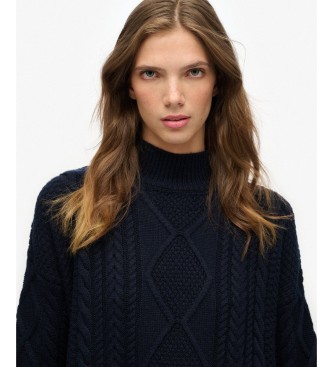 Superdry Robe Slouchy Cable marine