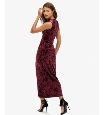 Superdry Bordeauxrotes Samtkleid