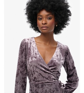Superdry Grå Velvet Wrap-klänning