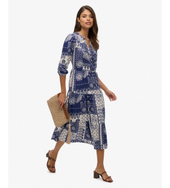 Superdry Blaues Woven Stufenkleid