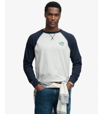 Superdry Vintage Athletic Baseball T-shirt gray, navy
