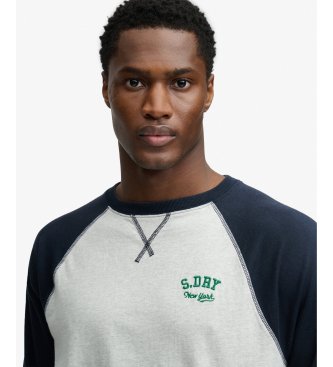 Superdry Vintage Athletic Baseball T-shirt gray, navy