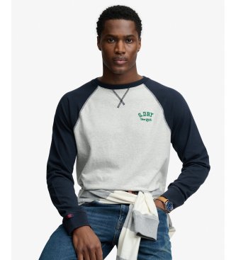 Superdry Vintage Athletic Baseball T-shirt gray, navy