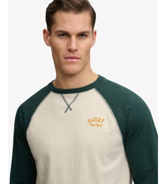 Superdry Vintage Athletic Baseball T-shirt beige, groen