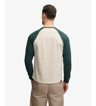 Superdry Vintage Athletic Baseball T-shirt beige, groen