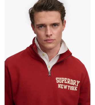 Superdry Moletom Vintage Athletic Half Zip vermelho
