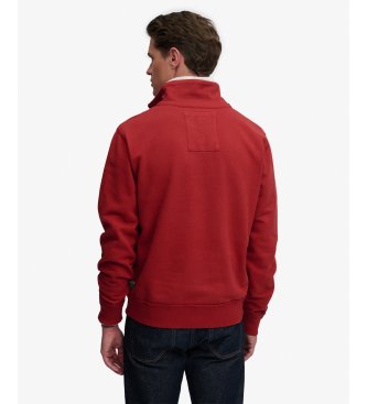Superdry Moletom Vintage Athletic Half Zip vermelho