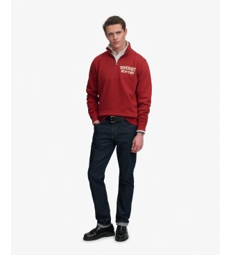 Superdry Moletom Vintage Athletic Half Zip vermelho