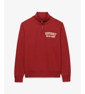 Superdry Moletom Vintage Athletic Half Zip vermelho
