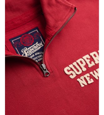 Superdry Moletom Vintage Athletic Half Zip vermelho