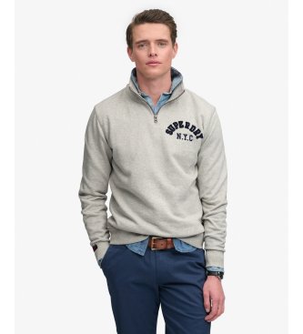 Superdry Vintage Athletic Half Zip grå sweatshirt