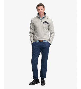 Superdry Vintage Athletic Half Zip grå sweatshirt