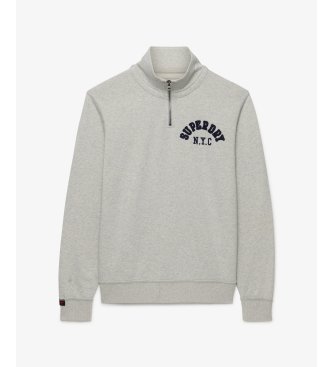Superdry Vintage Athletic Half Zip grå sweatshirt