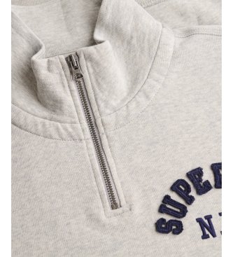 Superdry Vintage Athletic Half Zip grå sweatshirt