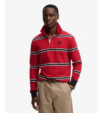 Superdry Polo Vintage Athletic Stripe Rugby rot