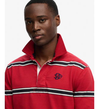 Superdry Polo Vintage Athletic Stripe Rugby rot