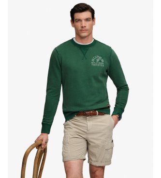 Superdry Vintage Prep Relaxed groene sweater