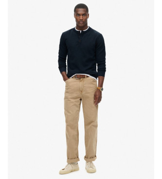 Superdry Vintage gestructureerd opa T-shirt marine