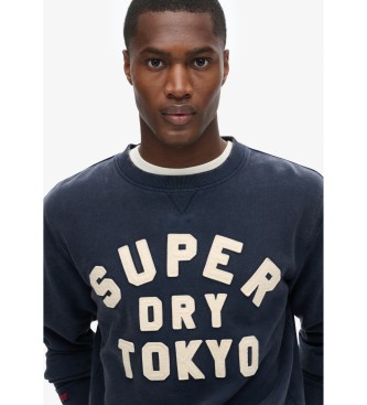 Superdry Sudadera Vintage Athletic Crew marino