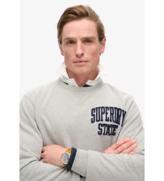 Superdry Vintage športna majica Crew Sweatshirt siva