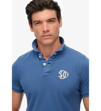 Superdry Vintage Athletic Emb blue polo shirt