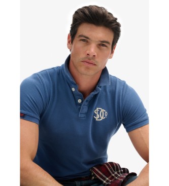 Superdry Vintage Athletic Emb blue polo shirt