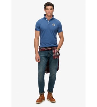 Superdry Vintage Athletic Emb blue polo shirt