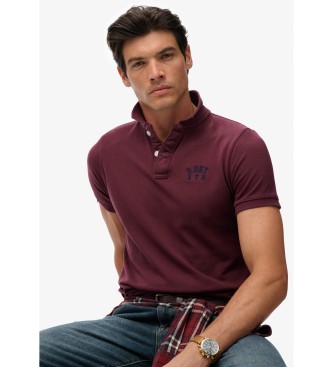 Superdry Polo Vintage Athletic Emb rood