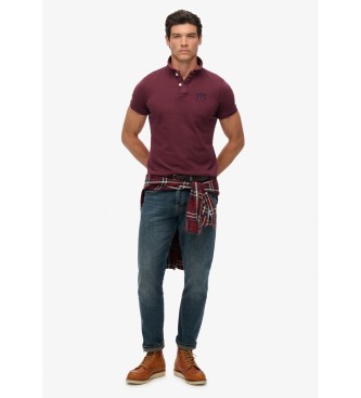 Superdry Polo Vintage Athletic Emb rood