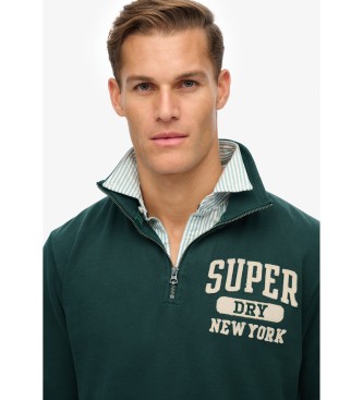 Superdry Sweatshirt Vintage Athletic Half Zip vert