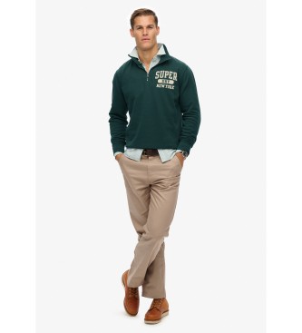 Superdry Sweatshirt Vintage Athletic Half Zip vert