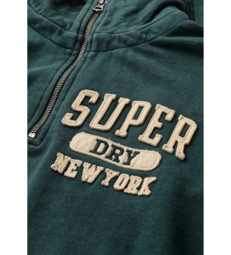 Superdry Sweatshirt Vintage Athletic Half Zip vert