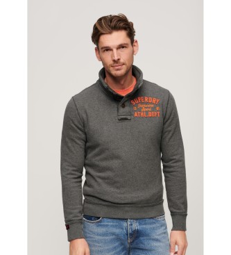 Superdry Sudadera Vintage Athletic Henley gris